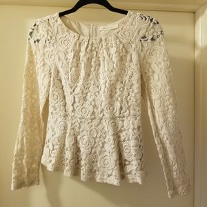 Lace peplum top